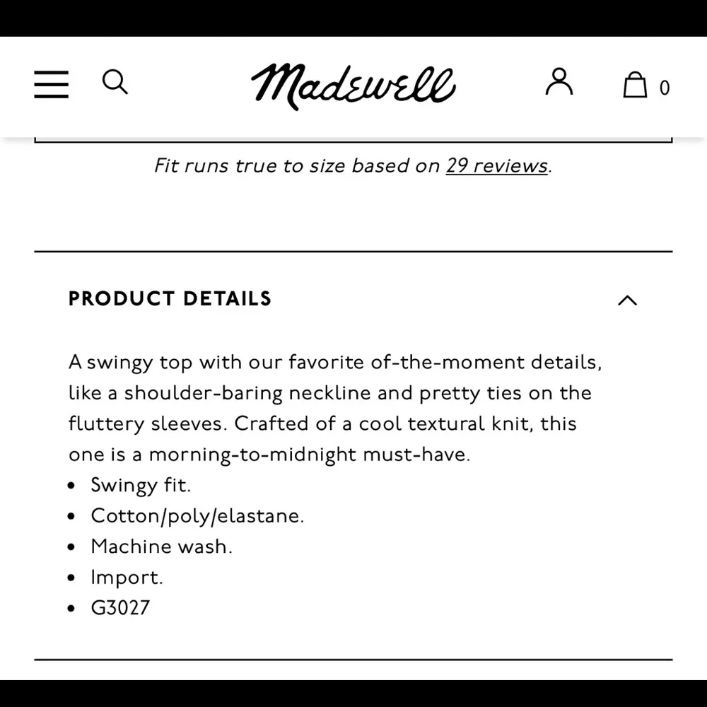 ⚡️Madewell Skylark Cold-Shoulder Top - Picture 4 of 10